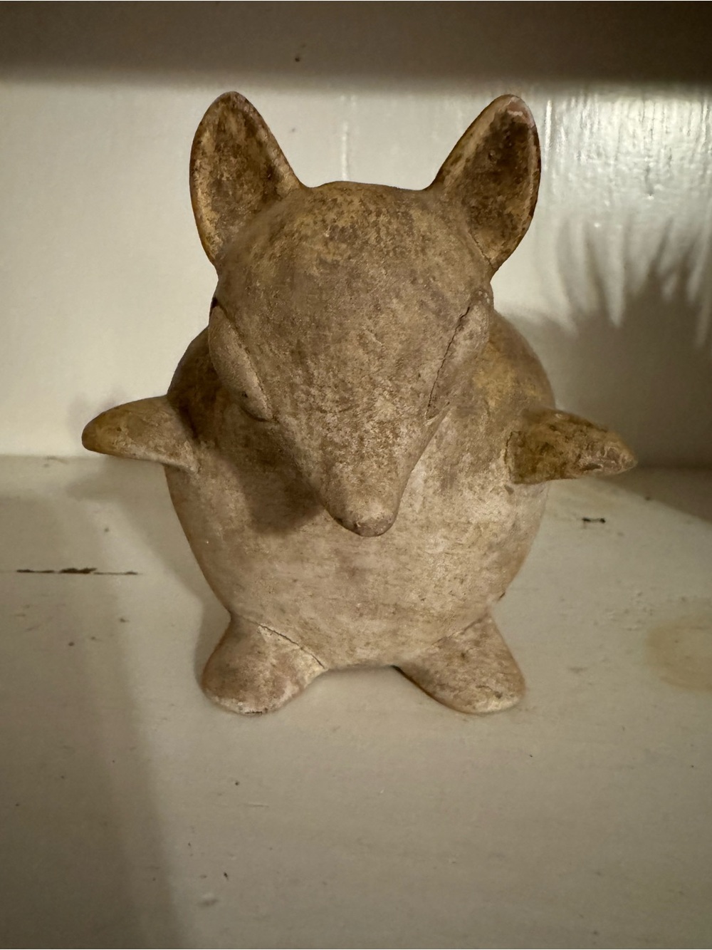 Vintage Mexican Hand-Carved Stone or Clay Armadillo Figurine